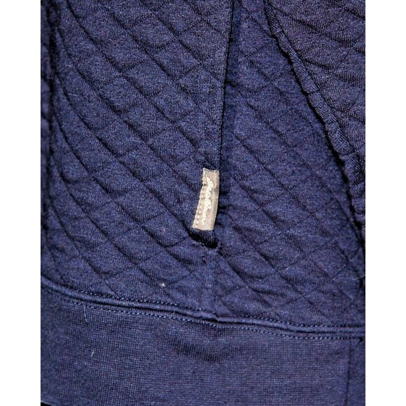 Eddie Bauer Mens Size L Blue Quilted Mock Neck Henley Pullover Sweater Jacket - Picture 3 of 6